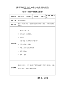 少先队活动记录表格