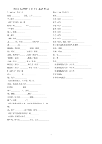 2013年新版人教版七年级上英语单词表听写