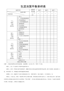 生涯决策平衡单