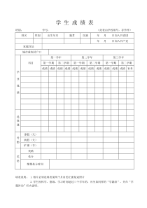 中等职业学校毕业生成绩表