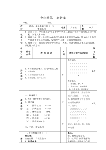 武术少年拳第二套优质课教案