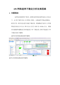 LTE网络速率不稳定问题分析处理思路