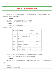 建筑施工场界噪声限制标准