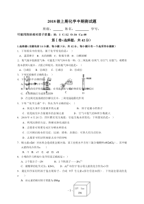 四川省成都七中2018届九年级上学期期中考试化学试题