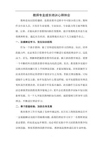 教师专业成长培训心得体会