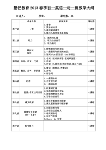 初一英语教学大纲