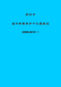 深圳市城市桥梁养护中长期规划(2006-2015)