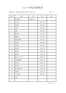 幼儿园预算决算表