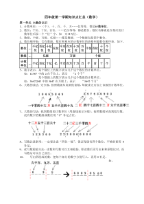 四年级第一学期知识点汇总(数学)