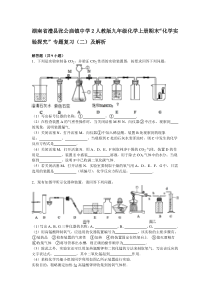 人教版九年级化学上册期末“化学实验探究”专题复习(二)及解析