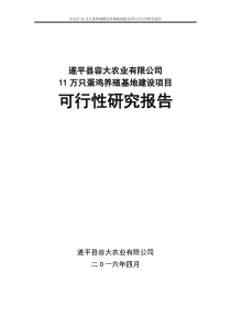 养鸡场可行性研究报告---修改