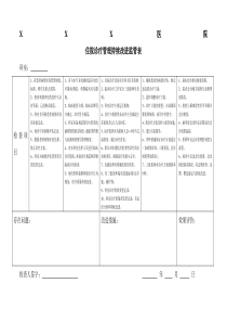 住院诊疗管理持续改进监管表