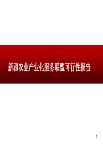 农业产业化服务联盟可行性报告分析