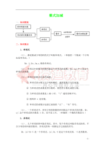 七年级上册数学《整式的加减》整式加减知识点整理