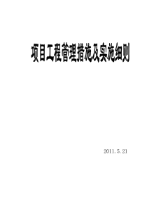 工程管理措施及实施细则