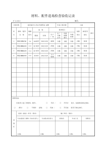 材料、配件进场检查验收记录