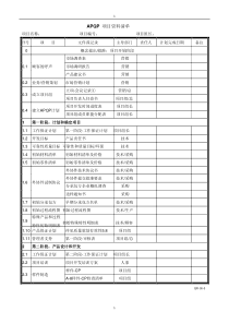 APQP全套表格最新版