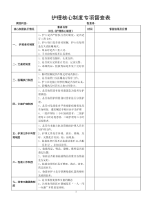 护理核心制度考核表