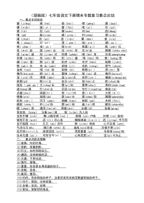 (部编版)七年级语文期末专题复习要点总结