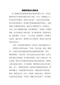 新教师培训心得体会