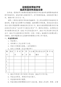 临床科室材料准备目录