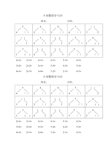 5以内的分与合练习