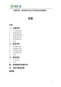 软件技术专业大学生职业生涯规划范文