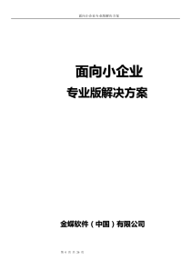 金蝶KIS专业版标准解决方案