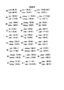 2017人教版二年级语文上册多音字