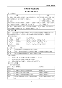 高中化学必修一实验总结