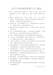 沙子小学学校领导班子分工情况