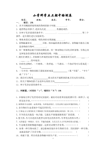 新教科版五年级上册科学期中试卷