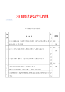 2018年度理论学习中心组学习计划安排表