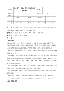 设备使用维护保养和故障处理管理规程