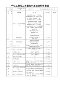 土建资料核查表