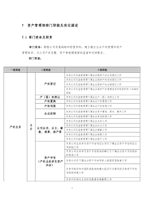 资产管理部部门职能及岗位描述(2017.7.6)