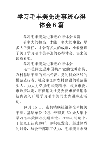 学习毛丰美先进事迹心得体会6篇