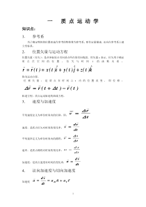 大学物理(上)知识总结