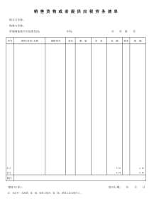 增值税发票销货清单