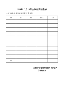 会议纪要签收表