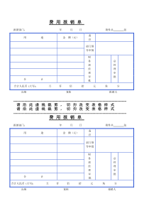 日常报销单格式