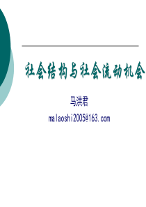 社会结构与社会流动机会