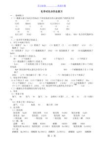 专题复习：化学式化合价(中考总复习答案版)