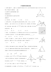 浙教版八年级上数学期中经典练习题