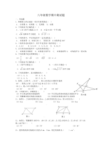 北师大版八年级上册数学期中测试题