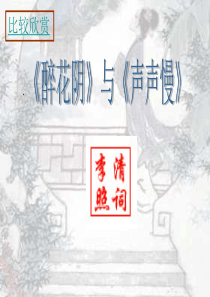 比较欣赏《醉花阴》与《声声慢》