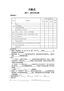 初中数学代数式-整式和分式知识点和练习题