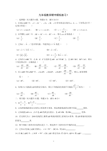 2019九年级数学期中模拟练习1--