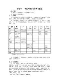 常见阴离子的分离与鉴定