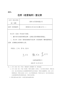 14z3：企业住所(经营场所)登记表及相关证明范本